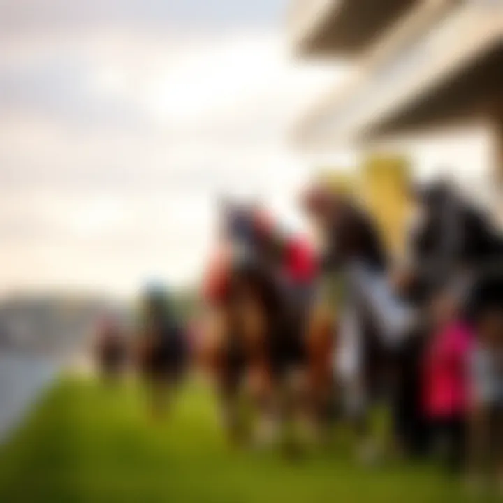 Vibrant scene of a horse race event with spectators and atmosphere