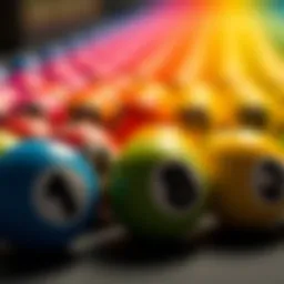 Color spectrum of lottery balls representing different meanings