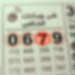 A modern lottery ticket with winning numbers highlighted