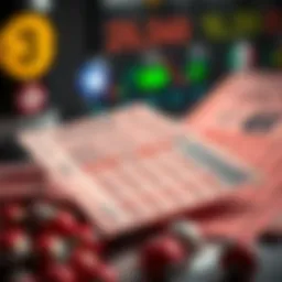 Illustration of lottery tickets and statistical analysis