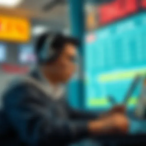 Conceptual illustration of online lottery buying