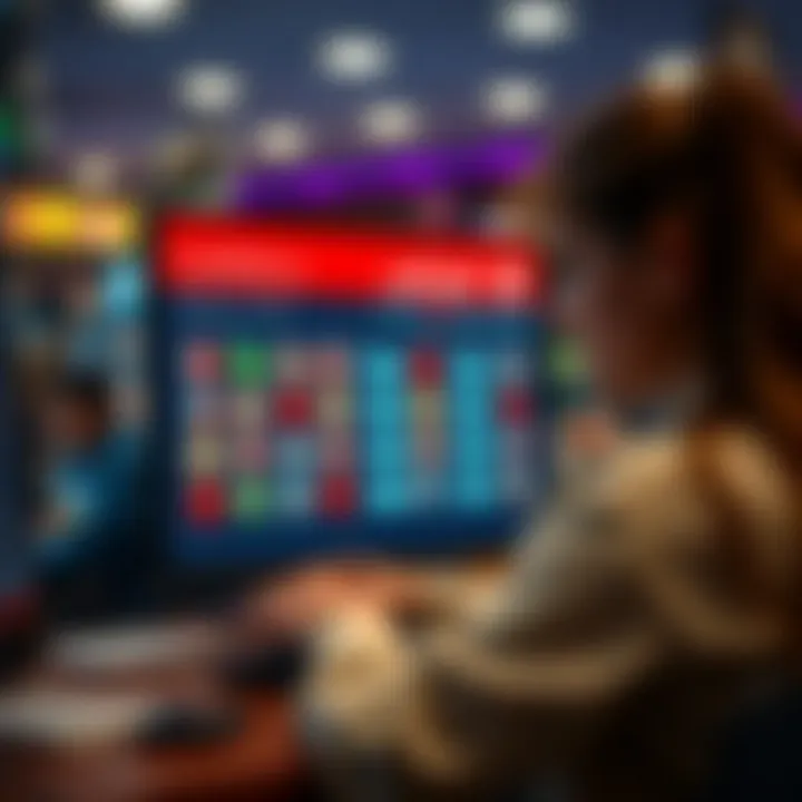 Digital interface showcasing lottery ticket selection