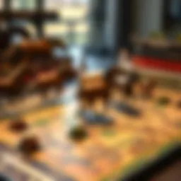 An intricate board game layout showcasing horse racing elements