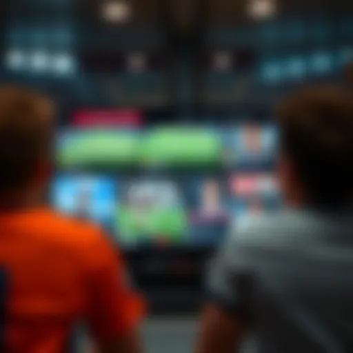Dynamic sports streaming interface showcasing multiple games