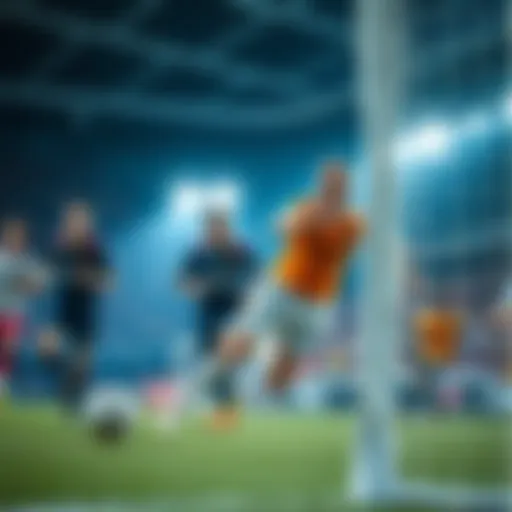 A vibrant display of a live sports event showcasing dynamic action.