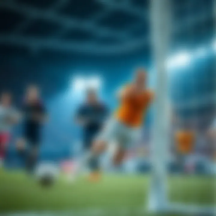 A vibrant display of a live sports event showcasing dynamic action.